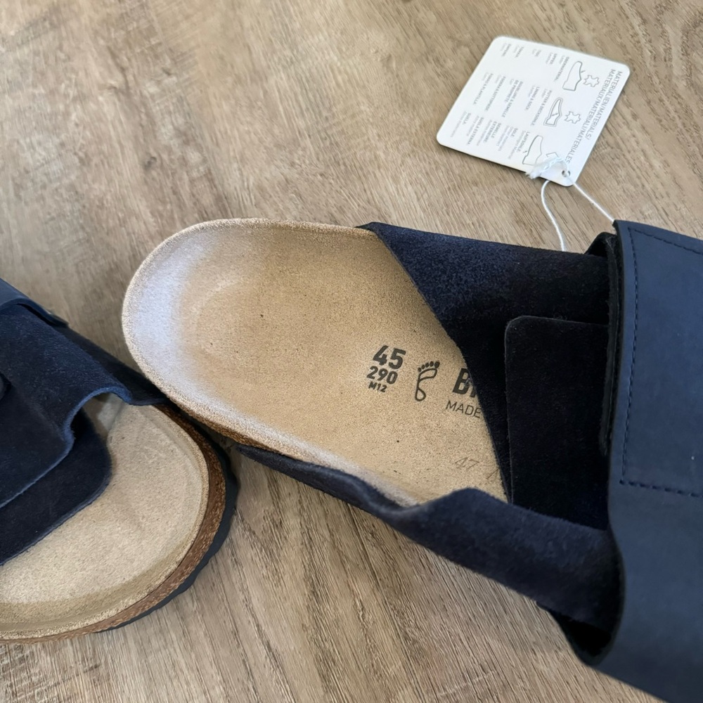 NWT Men's Navy Blue Suede Sandals Size EU 45 US 12 - Picture 4 of 5